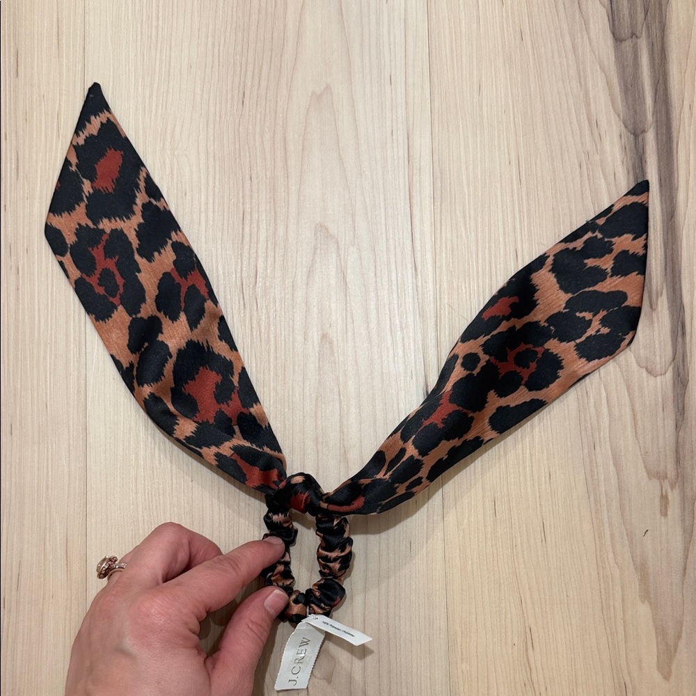 J. Crew Leopard Print Bow Scrunchie